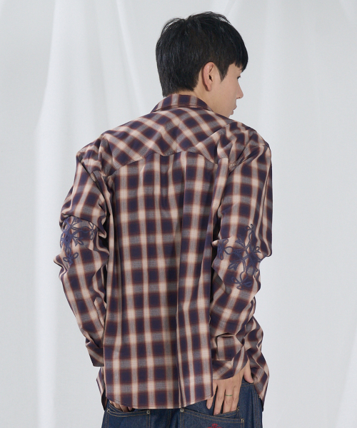 SLOWACID（スローアシッド）の「ニードルワークチェックシャツ[ブラウン]（シャツ/ブラウス・レディース・その他・MEDIUM/LARGE）」の5枚目の写真