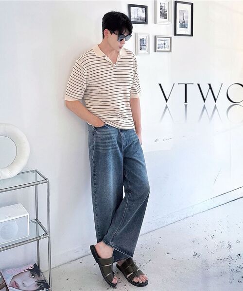 VTWO（ブイツー）の「ヴィンテージウォッシュワイドデニムパンツ (ブルー)（デニムパンツ・メンズ・その他・SMALL/MEDIUM/LARGE）」の15枚目の写真