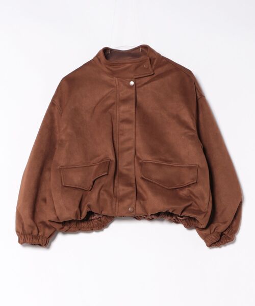 STYLEBLOCK（スタイルブロック）の「スタンドカラースエードブルゾン（その他アウター・レディース・ブラック/ブラウン/ベージュ・FREE）」の7枚目の写真