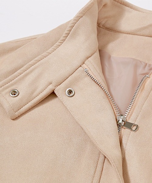 STYLEBLOCK（スタイルブロック）の「スタンドカラースエードブルゾン（その他アウター・レディース・ブラック/ブラウン/ベージュ・FREE）」の11枚目の写真