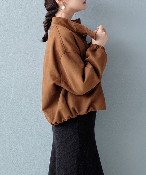 STYLEBLOCK（スタイルブロック）の「スタンドカラースエードブルゾン（その他アウター・レディース・ブラック/ブラウン/ベージュ・FREE）」の10枚目の写真