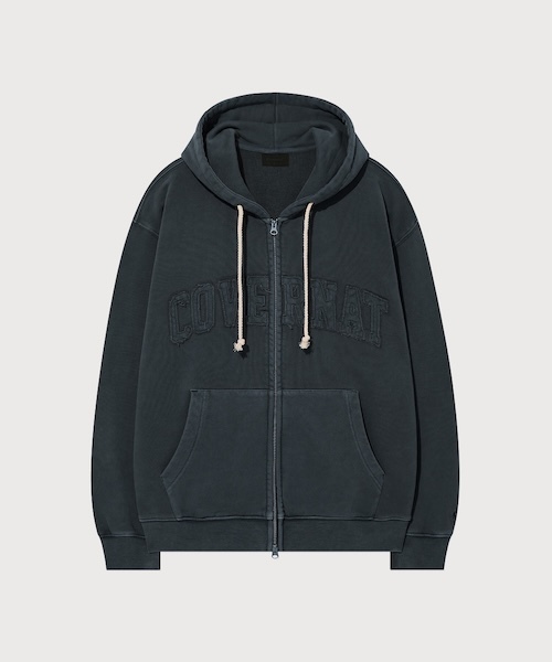 COVERNAT（カバーナット）の「PIGMENT ARCH LOGO HOODIE ZIP-UP（パーカー・メンズ・ブラウン/ネイビー/ライトパープル・X-LARGE/LARGE/MEDIUM/SMALL/XX-LARGE/X-SMALL）」の11枚目の写真