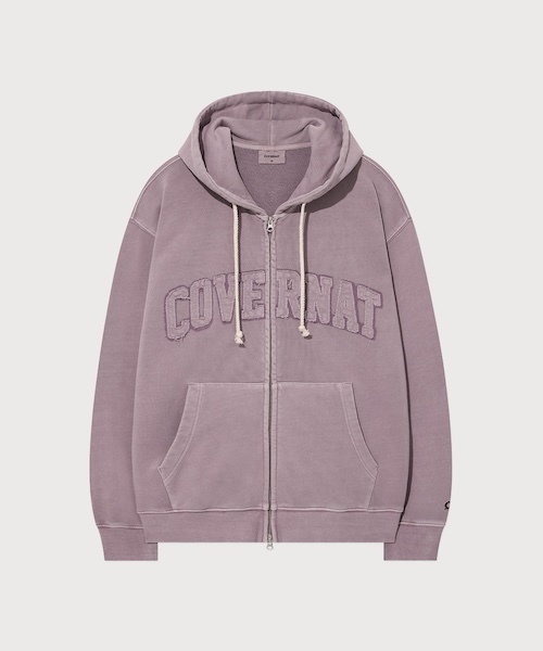 COVERNAT（カバーナット）の「PIGMENT ARCH LOGO HOODIE ZIP-UP（パーカー・メンズ・ブラウン/ネイビー/ライトパープル・X-LARGE/LARGE/MEDIUM/SMALL/XX-LARGE/X-SMALL）」の3枚目の写真
