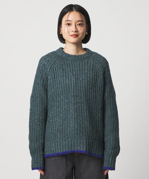 A DAY IN THE LIFE UNITED ARROWS（アデイインザライフユナイテッドアローズ）の「アゼ ネップ バイカラー ハイネックニット ＜A DAY IN THE LIFE＞（ニット/セーター・レディース・ダークグリーン/オフホワイト/ベージュ/ライトグレー・FREE）」の11枚目の写真