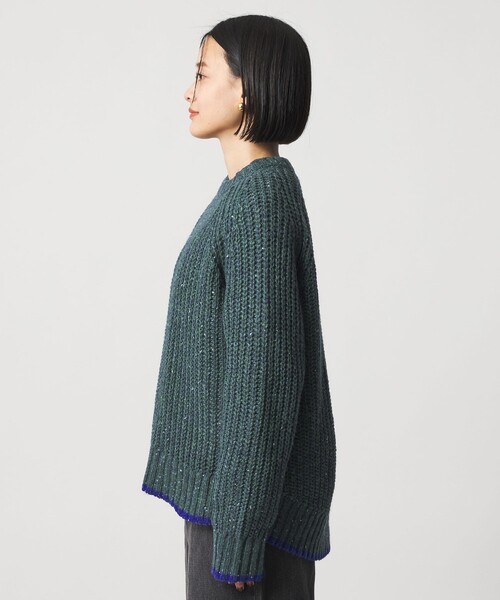 A DAY IN THE LIFE UNITED ARROWS（アデイインザライフユナイテッドアローズ）の「アゼ ネップ バイカラー ハイネックニット ＜A DAY IN THE LIFE＞（ニット/セーター・レディース・ダークグリーン/オフホワイト/ベージュ/ライトグレー・FREE）」の12枚目の写真