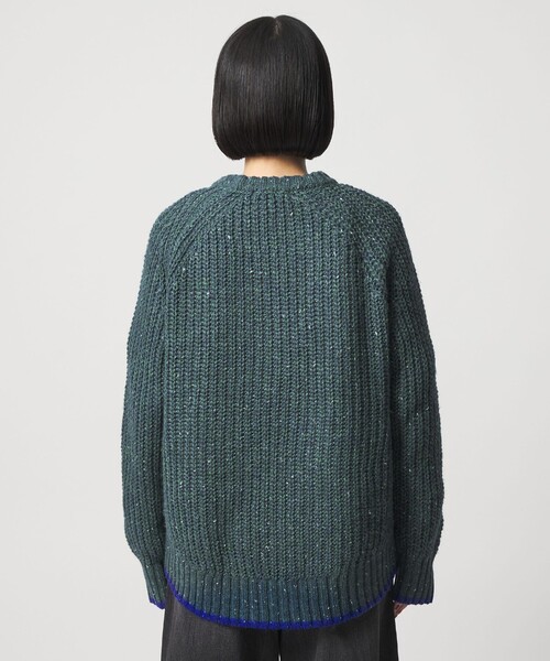 A DAY IN THE LIFE UNITED ARROWS（アデイインザライフユナイテッドアローズ）の「アゼ ネップ バイカラー ハイネックニット ＜A DAY IN THE LIFE＞（ニット/セーター・レディース・ダークグリーン/オフホワイト/ベージュ/ライトグレー・FREE）」の13枚目の写真