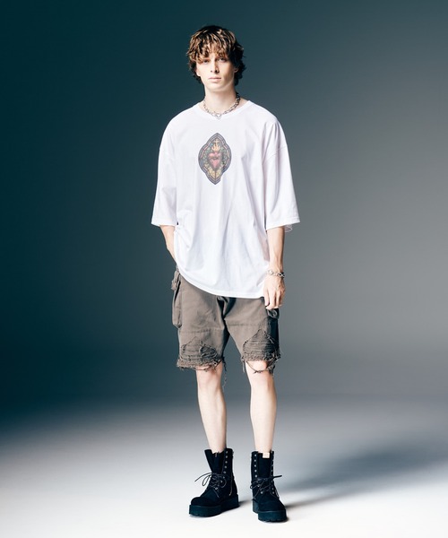 glamb(グラム)の「Stained Glass T-Shirt II / ステンドグラスTシャツⅡ(Tシャツ/カットソー・メンズ・ホワイト/ブラック/ブルー・S/M/L)」の14枚目の写真