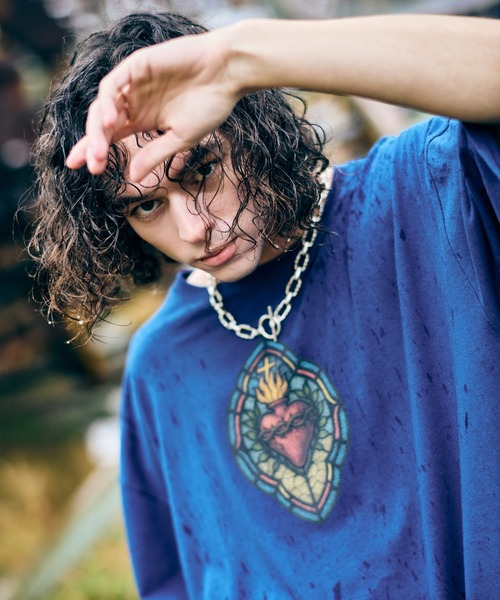 glamb(グラム)の「Stained Glass T-Shirt II / ステンドグラスTシャツⅡ(Tシャツ/カットソー・メンズ・ホワイト/ブラック/ブルー・S/M/L)」の17枚目の写真