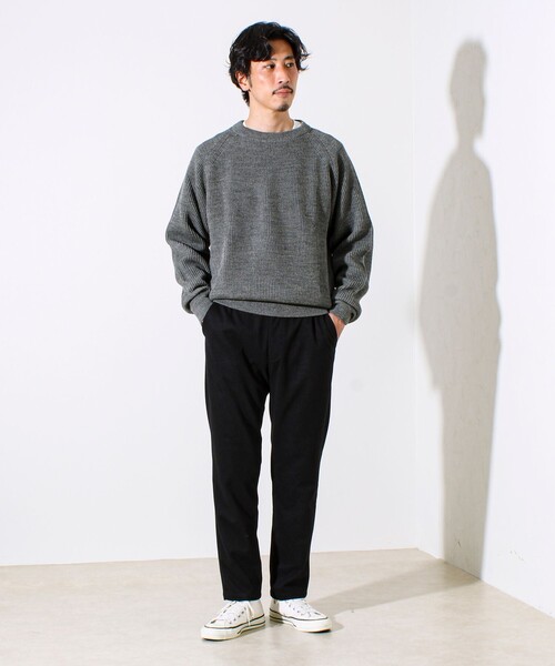 Vincent et Mireille（バンソンエミレイユ）の「【Vincent et Mireille】Rib CLASSIC CREWNECK（ニット/セーター・メンズ・ネイビー/ブラック/グレー・40/42）」の4枚目の写真