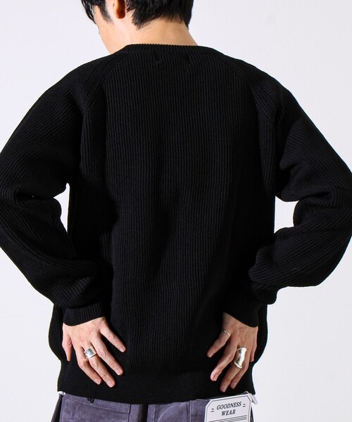 carne bollente マラソンニットブラック M Vincent et Mireille】Rib CLASSIC CREWNECK（ニット/セーター