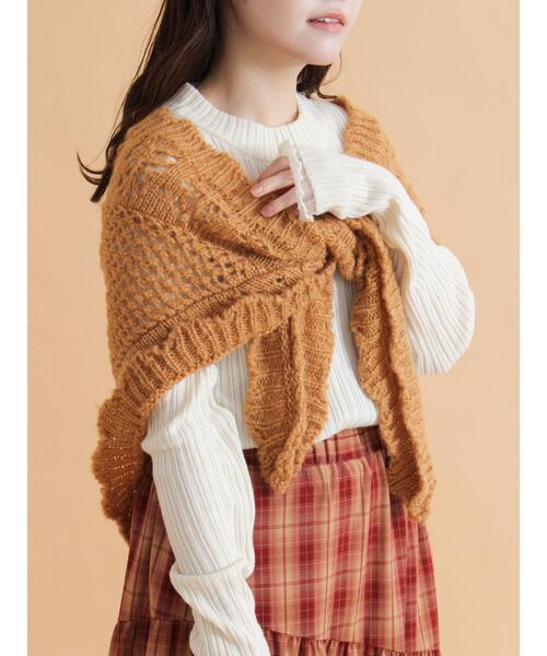 ehka sopo（エヘカソポ）の「ニットストール（ストール/ショール・レディース・キャメル/キナリ/グレー・F）」の3枚目の写真
