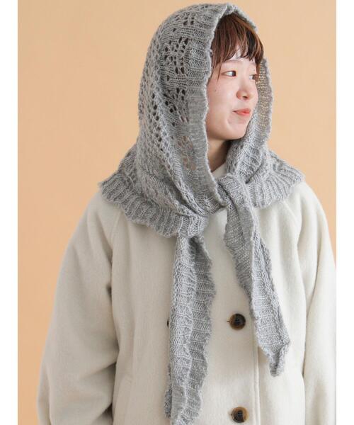 ehka sopo（エヘカソポ）の「ニットストール（ストール/ショール・レディース・キャメル/キナリ/グレー・F）」の2枚目の写真