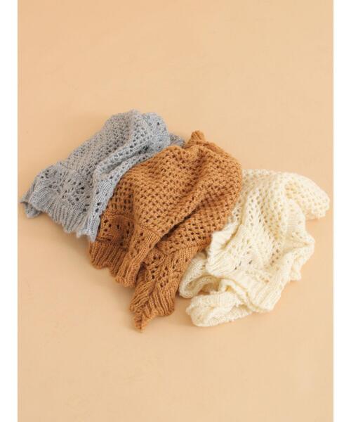 ehka sopo（エヘカソポ）の「ニットストール（ストール/ショール・レディース・キャメル/キナリ/グレー・F）」の5枚目の写真