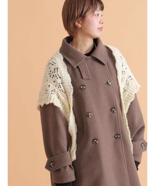 ehka sopo（エヘカソポ）の「ニットストール（ストール/ショール・レディース・キャメル/キナリ/グレー・F）」の9枚目の写真