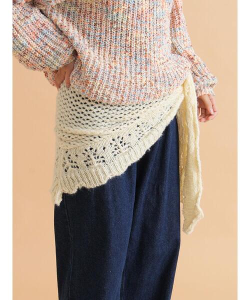 ehka sopo（エヘカソポ）の「ニットストール（ストール/ショール・レディース・キャメル/キナリ/グレー・F）」の11枚目の写真