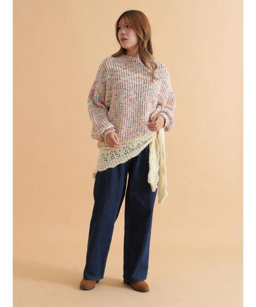 ehka sopo（エヘカソポ）の「ニットストール（ストール/ショール・レディース・キャメル/キナリ/グレー・F）」の12枚目の写真