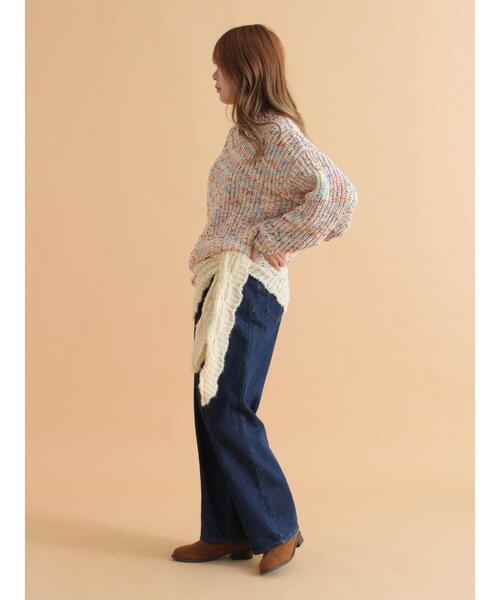 ehka sopo（エヘカソポ）の「ニットストール（ストール/ショール・レディース・キャメル/キナリ/グレー・F）」の13枚目の写真