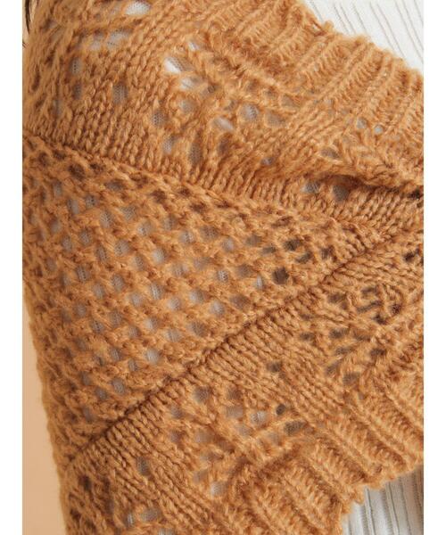 ehka sopo（エヘカソポ）の「ニットストール（ストール/ショール・レディース・キャメル/キナリ/グレー・F）」の16枚目の写真