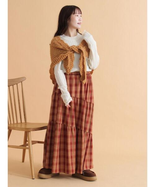 ehka sopo（エヘカソポ）の「ニットストール（ストール/ショール・レディース・キャメル/キナリ/グレー・F）」の19枚目の写真