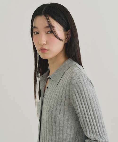 LINGSEOUL(リングソウル)の「collar neck knit cardigan-gray(カーディガン/ボレロ・レディース・その他・FREE)」の4枚目の写真