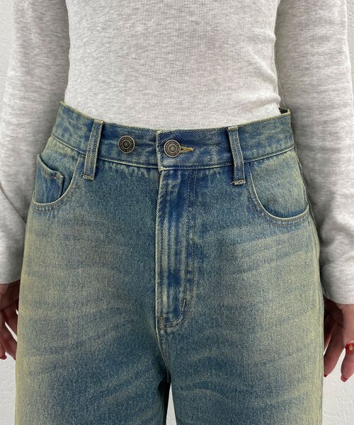 CIAOPANIC（チャオパニック）の「リボン抜染プリントデニムパンツ（デニムパンツ・レディース・ブルー/キャメル/パープル・X-SMALL/SMALL/MEDIUM）」の9枚目の写真