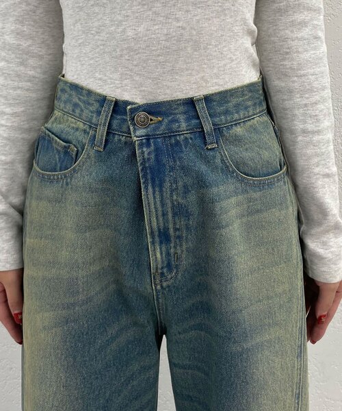 CIAOPANIC（チャオパニック）の「リボン抜染プリントデニムパンツ（デニムパンツ・レディース・ブルー/キャメル/パープル・X-SMALL/SMALL/MEDIUM）」の10枚目の写真