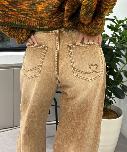 CIAOPANIC（チャオパニック）の「リボン抜染プリントデニムパンツ（デニムパンツ・レディース・ブルー/キャメル/パープル・X-SMALL/SMALL/MEDIUM）」の21枚目の写真