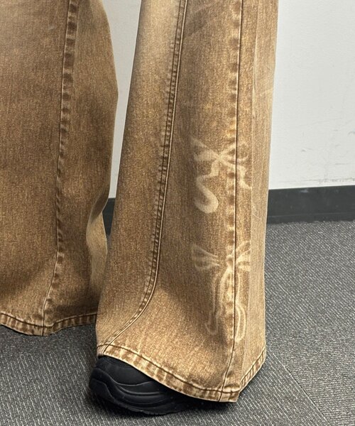 CIAOPANIC（チャオパニック）の「リボン抜染プリントデニムパンツ（デニムパンツ・レディース・ブルー/キャメル/パープル・X-SMALL/SMALL/MEDIUM）」の22枚目の写真