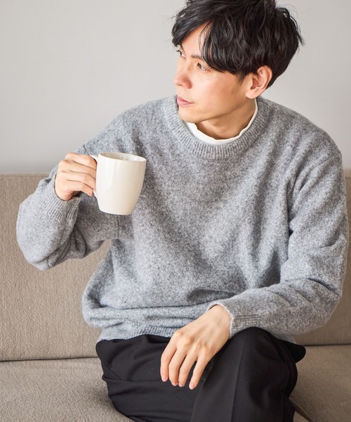 GLOBAL WORK(グローバルワーク)の「トクトク2SETニットプルオーバー&モックネックTシャツ/581152(ニット/セーター・メンズ・オレンジ/ブルー/ブラウン/ライトグレー・SMALL/MEDIUM/LARGE/X-LARGE)」の2枚目の写真
