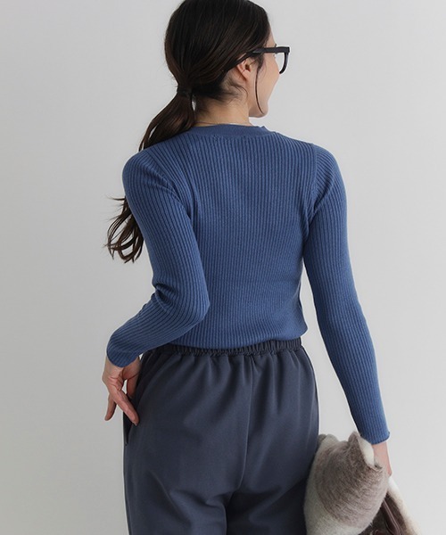 HONEYSUCKLE ROSE】もちもちハイネックセーター (リブ編み / 保温性