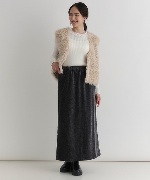 Right-on（ライトオン）の「【HONEYSUCKLE ROSE】もちもちハイネックセーター (リブ編み / 保温性 / 女性らしさ / デイリースタイル)（ニット/セーター・レディース・オフホワイト/グレー/ブルー/ブラック×ホワイト/レッド/ブラック・M/L/S）」の10枚目の写真