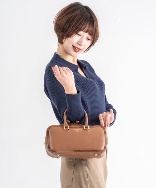 CHRISTIAN VILLA(クリスチャンヴィラ)の「【CHRISTIAN VILLA】横長 ボストン バッグ(ボストンバッグ・レディース・ブラック/ダークブラウン/ブラウン・FREE)」の10枚目の写真