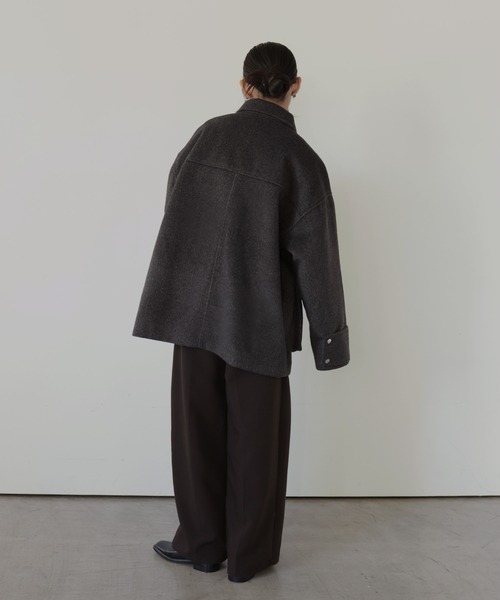 hellam（へラム）の「モッサミドルカバーオール（テーラードジャケット・レディース・チャコール/イエロー/グリーン/アイボリー・FREE）」の9枚目の写真