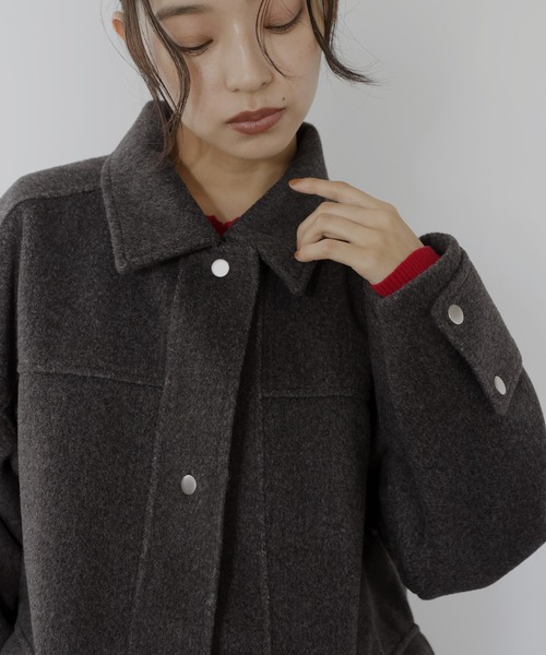 hellam（へラム）の「モッサミドルカバーオール（テーラードジャケット・レディース・チャコール/イエロー/グリーン/アイボリー・FREE）」の11枚目の写真