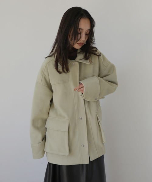 hellam（へラム）の「モッサミドルカバーオール（テーラードジャケット・レディース・チャコール/イエロー/グリーン/アイボリー・FREE）」の12枚目の写真