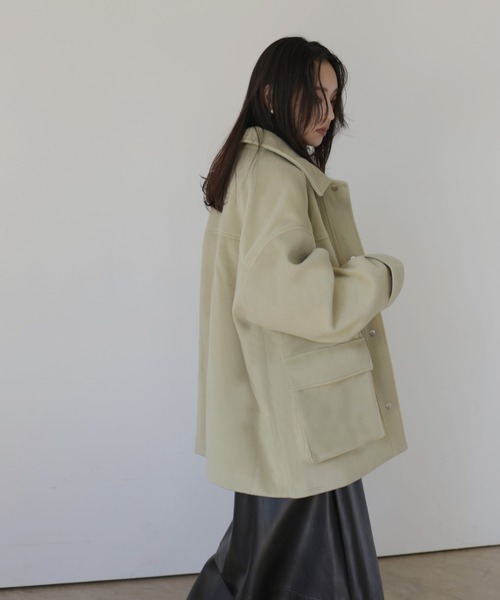 hellam（へラム）の「モッサミドルカバーオール（テーラードジャケット・レディース・チャコール/イエロー/グリーン/アイボリー・FREE）」の14枚目の写真