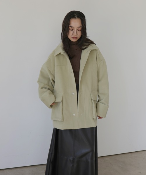 hellam（へラム）の「モッサミドルカバーオール（テーラードジャケット・レディース・チャコール/イエロー/グリーン/アイボリー・FREE）」の17枚目の写真