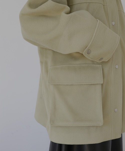 hellam（へラム）の「モッサミドルカバーオール（テーラードジャケット・レディース・チャコール/イエロー/グリーン/アイボリー・FREE）」の18枚目の写真