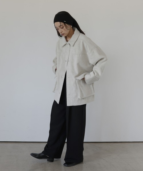 hellam（へラム）の「モッサミドルカバーオール（テーラードジャケット・レディース・チャコール/イエロー/グリーン/アイボリー・FREE）」の20枚目の写真