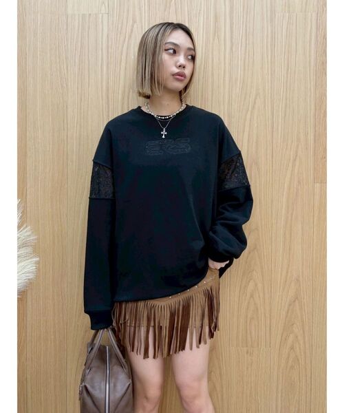 EVRIS（エヴリス）の「フェイクスウェードフリンジスタッズミニスカート【セットアップ着用可能】（スカート・レディース・ブラック/ブラウン・MEDIUM/SMALL）」の18枚目の写真