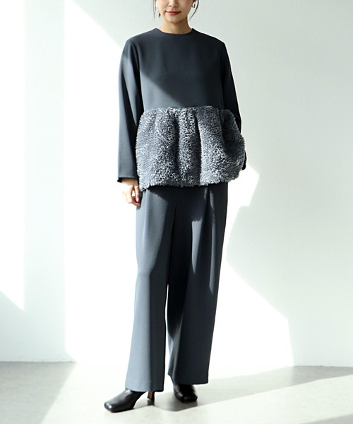 ハイウエストワイドカーブパンツ（その他パンツ）｜Jines（ジネス）の