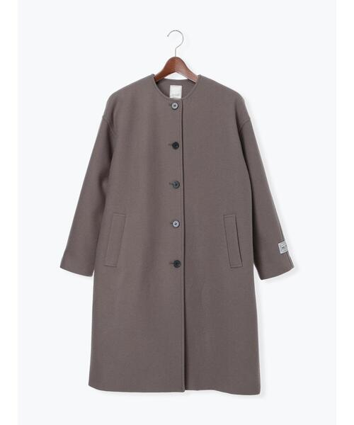 セール】【宮本茉由着用】ウールメルトンノーカラーロングコート