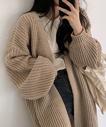 center i（センターアイ）の「リブニットロングカーディガン（カーディガン/ボレロ）」