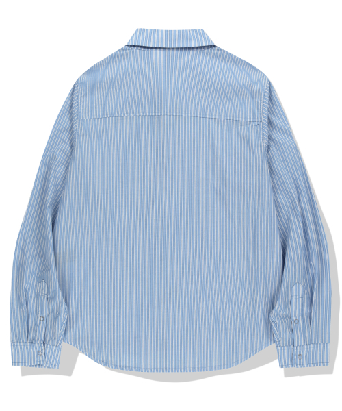 NOT4NERD(ノットフォーナード)の「Relaxed Stripe Open Collar Shirt - Blue(シャツ/ブラウス・レディース・その他・MEDIUM/LARGE/X-LARGE)」の2枚目の写真