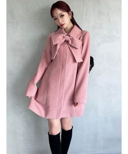 RESEXXY（リゼクシー）の「【追加生産分】ビッグリボンミディコート（その他アウター・レディース・チャコールグレー/ピンク/アイボリー・FREE）」の21枚目の写真