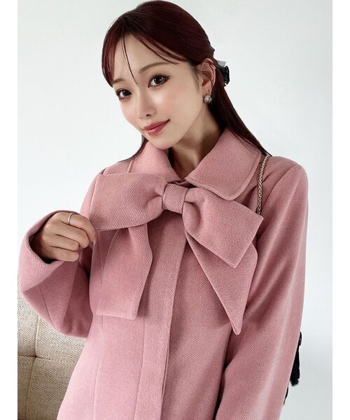 RESEXXY（リゼクシー）の「【追加生産分】ビッグリボンミディコート（その他アウター・レディース・チャコールグレー/ピンク/アイボリー・FREE）」の22枚目の写真