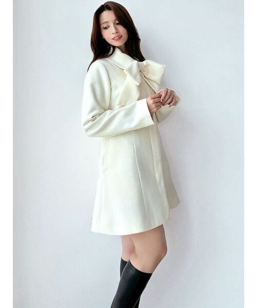 RESEXXY（リゼクシー）の「【追加生産分】ビッグリボンミディコート（その他アウター・レディース・チャコールグレー/ピンク/アイボリー・FREE）」の14枚目の写真