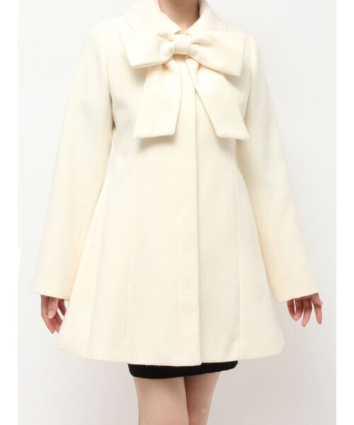 RESEXXY（リゼクシー）の「【追加生産分】ビッグリボンミディコート（その他アウター・レディース・チャコールグレー/ピンク/アイボリー・FREE）」の6枚目の写真