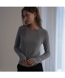 Side Button Long Sleeve [Charcoal]