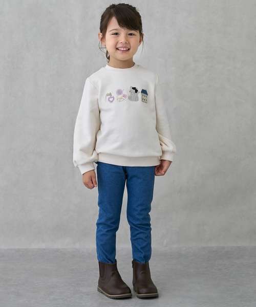 petit main（プティマイン）の「【裏起毛】バックフリルレギンス（レギンス/スパッツ・キッズ・ライトベージュ/モカ/チャコール/ブルー/アイボリー/スモークピンク・100cm/90cm/120cm/80ｃｍ/110cm）」の17枚目の写真